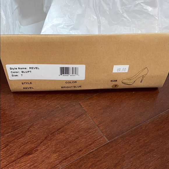 Zigi soho Blue and Gold Platform Heels - Picture 3 of 5